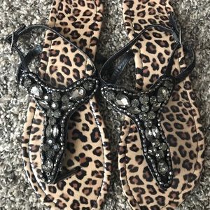 Cheetah bling sandals